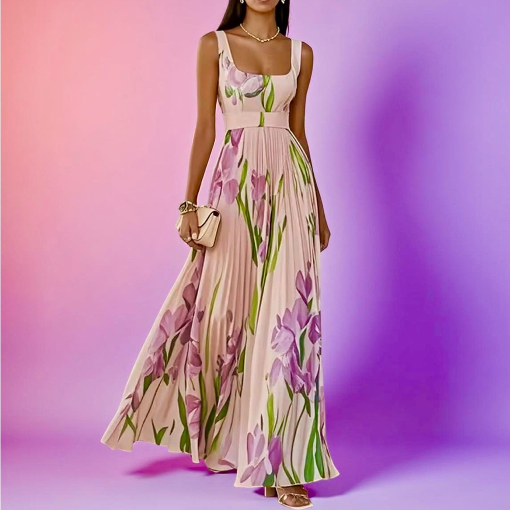 Floral Maxi Dress in baby pink and Purple multiple sizes. NEW  size XL and XXL